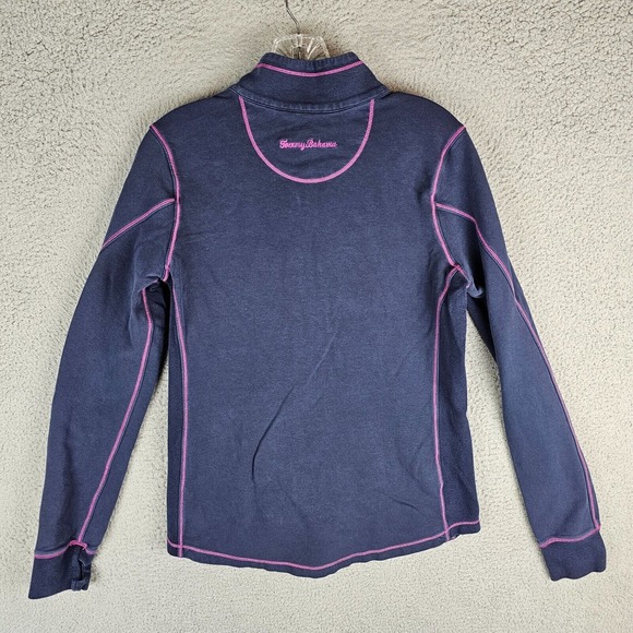 Tommy Bahama Sweater Womens Small Full Zip Up Mock Neck - Picture 2 of 9
